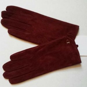 Calvin Klein Leather Solid Colorblock Glove Auberg